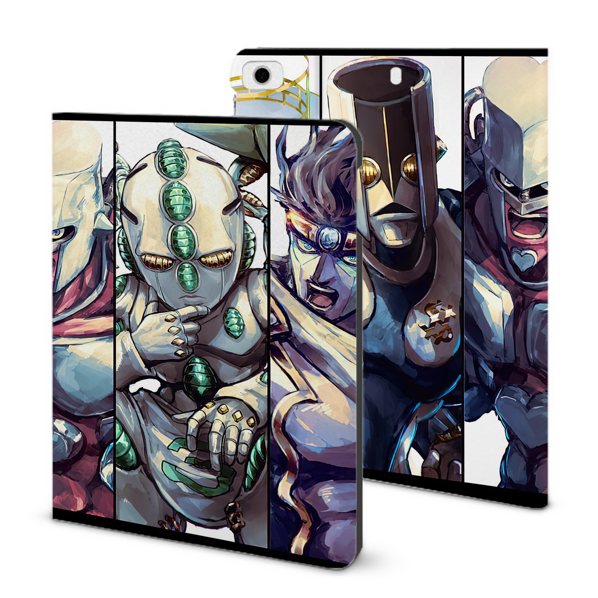 （画像用） ジョジョの奇妙な冒険 JoJo's Bizarre Adventure IPad ケース ブック型 PUレザー TPU 耐衝撃 軽量 薄型 ペン収納なし 全面保護 IPad 各モデル対応